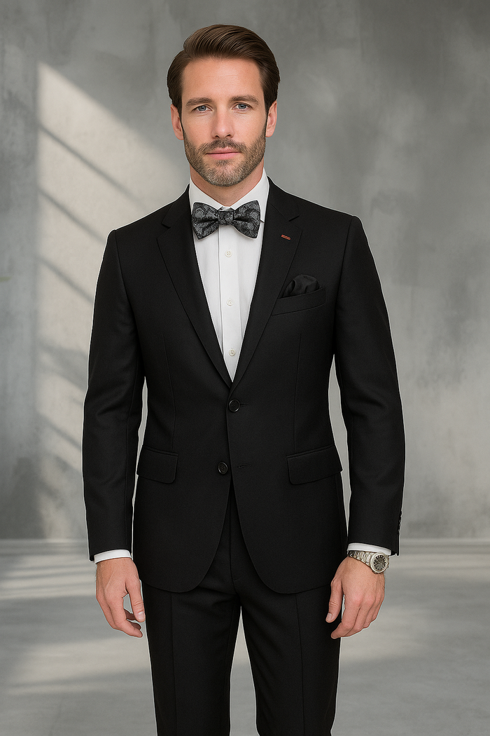 Statement Men's 3 Piece 100% Wool Modern Fit Suit - Subtle Textured