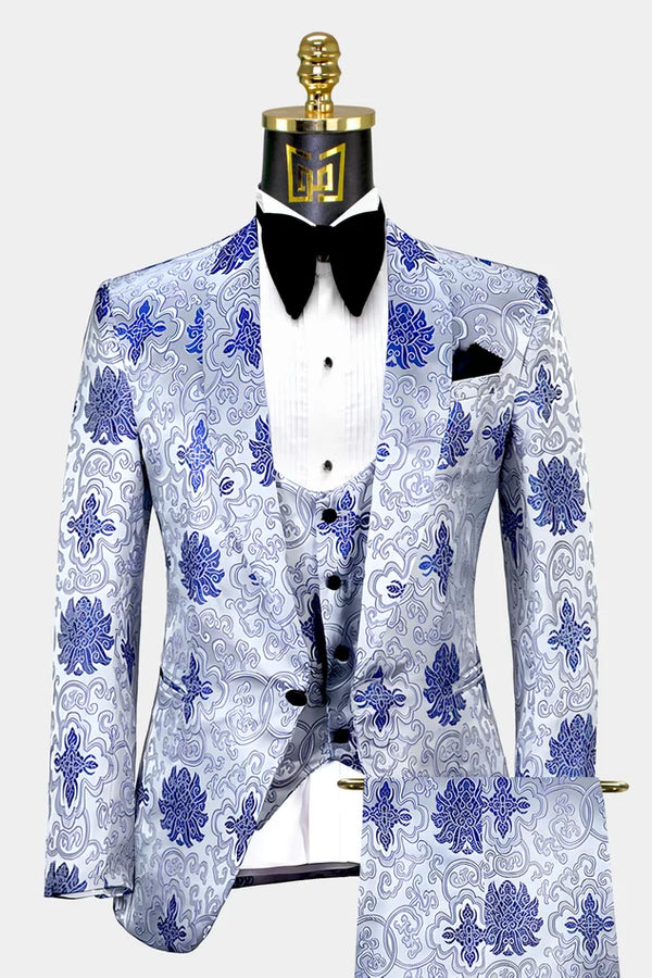 Blue and Grey Tuxedo - AlbertoNardoniStore