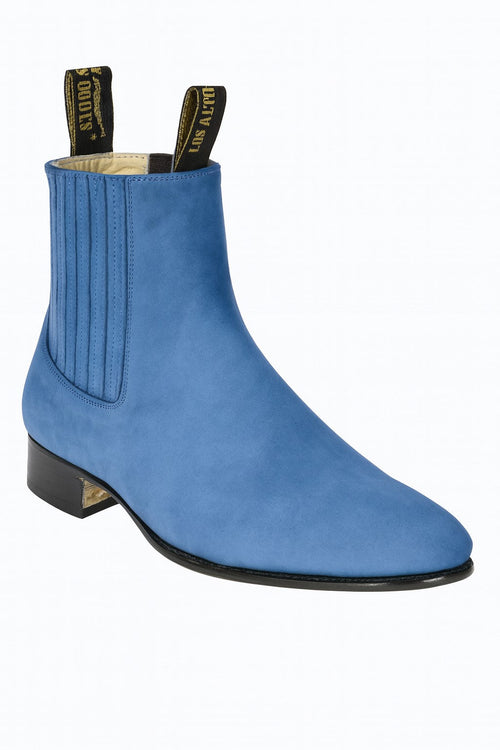 Blue Jean Los Altos Boots Men's Charro Botin Short Ankle Suede Boots