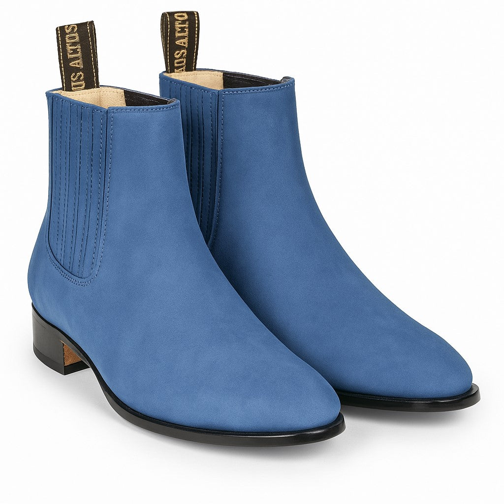 Blue Jean Los Altos Boots Men's Charro Botin Short Ankle Suede Boots
