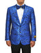 Blue Paisley Jacket Mens Paisley Dinner Jacket Blazer in Royal Blue - AlbertoNardoniStore