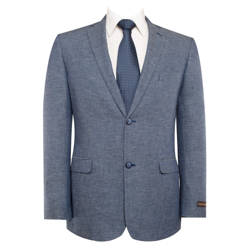 Men’s Blue Textured Cowboy Blazer – Western Style Sport Coat for Ranch Wedding, Business and Country Events