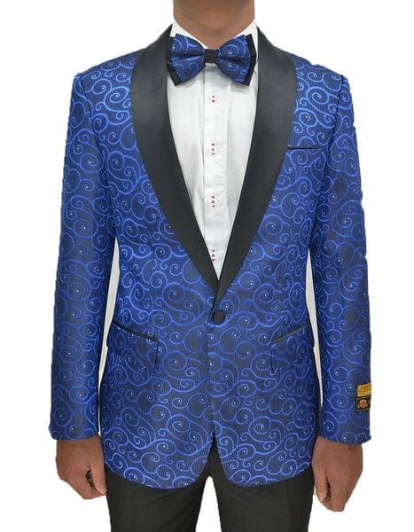 Blue suit black lapel Black and Blue Suit - AlbertoNardoniStore