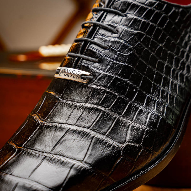 Marco_Di_Milano Bono Black Leather Luxury Shoe