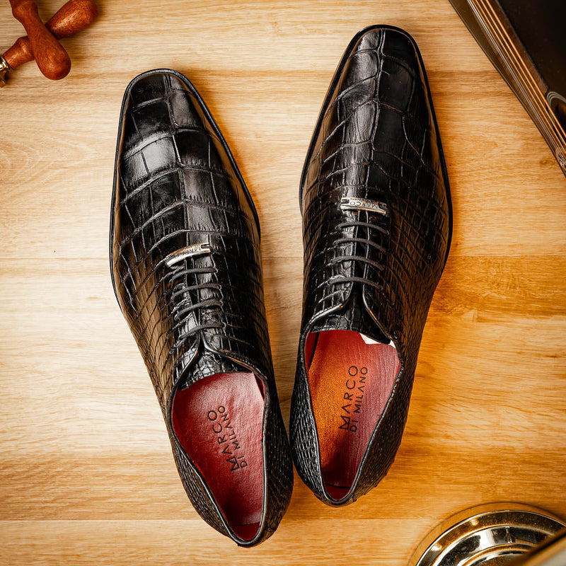 Marco_Di_Milano Bono Black Leather Luxury Shoe