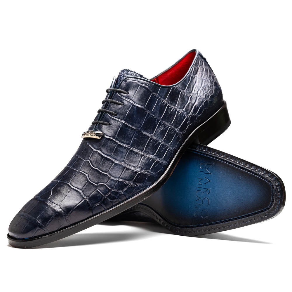 Marco Di Milano Bono Alligator Wholecut Oxfords Navy