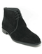 Botines para hombre negro Carrucci Black Suede Leather Plain Toe Design Chukka Boot - AlbertoNardoniStore