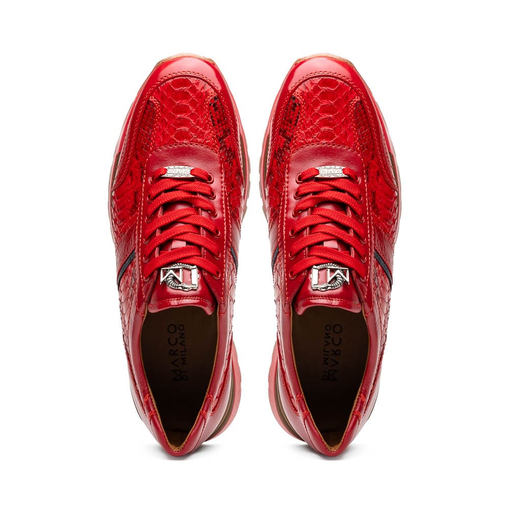 Marco Di Milano Brescia Python & Calfskin Sneakers Red