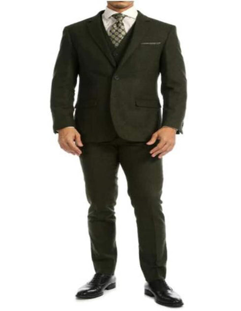 Mens Green Wool Suit - Any Brand Style Size