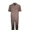 Mens Brown Linen Shirt and Pants Casual Outfit Set