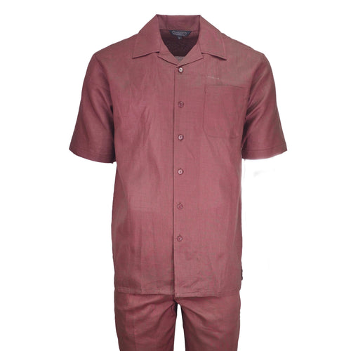 Mens Burgundy Linen Shirt and Pants Casual Outfit Set | Alberto Nardoni Mens Burgundy Linen Shirt and Pants Casual Outfit Set | Alberto Nardoni