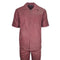 Mens Burgundy Linen Shirt and Pants Casual Outfit Set