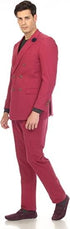 Burgundry Double Breasted Seersucker Suit $89 - AlbertoNardoniStore