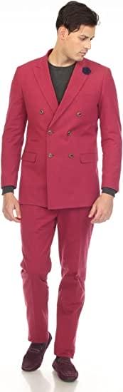 Burgundry Double Breasted Seersucker Suit $89 - AlbertoNardoniStore