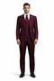 Mens 2 Button Vested 3 Piece Gangster Bold Pinstripe Suit  Burgundy