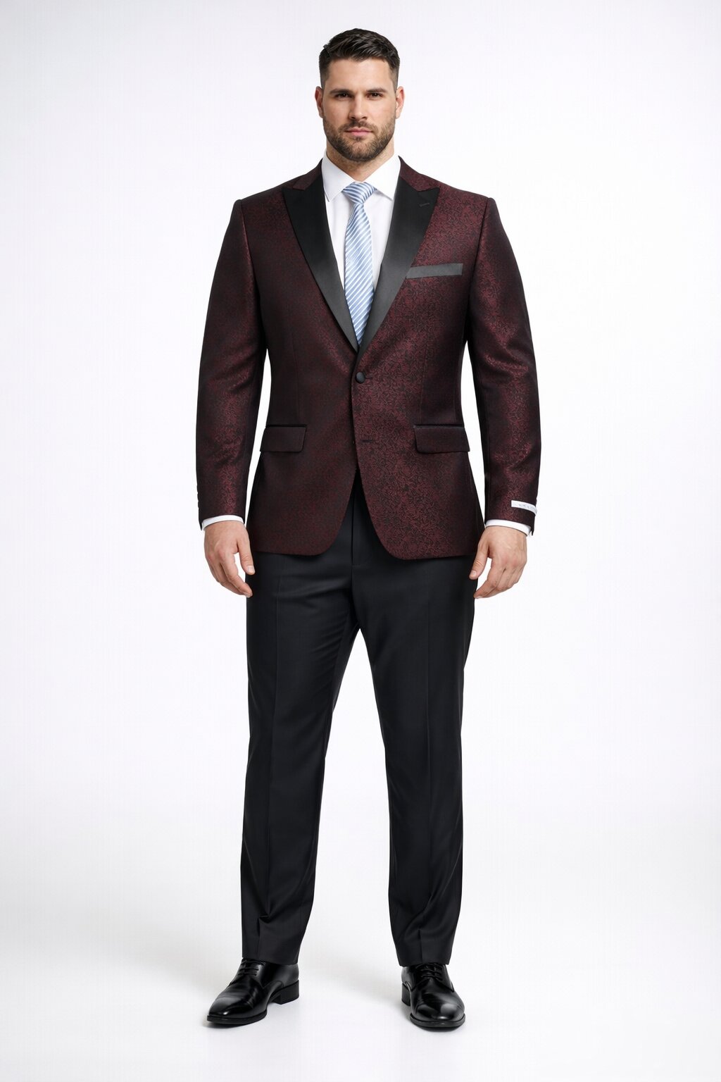 Mens Slim Fit Burgundy Tuxedo Blazer