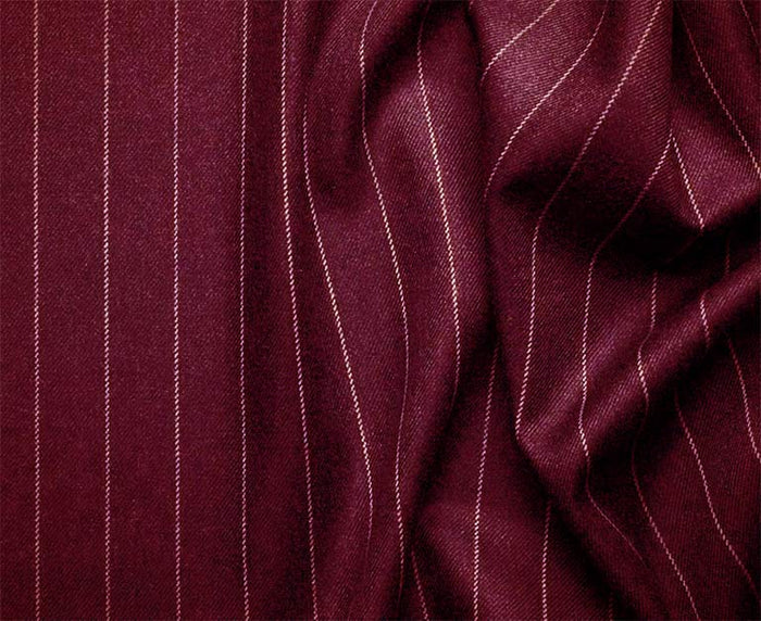 Odyssey Collection - Burgundy Regular Fit 3 Piece Suit 2 Button Gangster Stripe