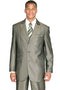"Sharkskin Micro Pinstripe Suit - Olive Green, 3 Button Peak Lapel for Men"