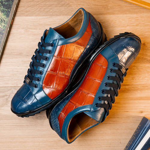Marco Di Milano Cairo Blue Jeans & Honey Leather Oxfords