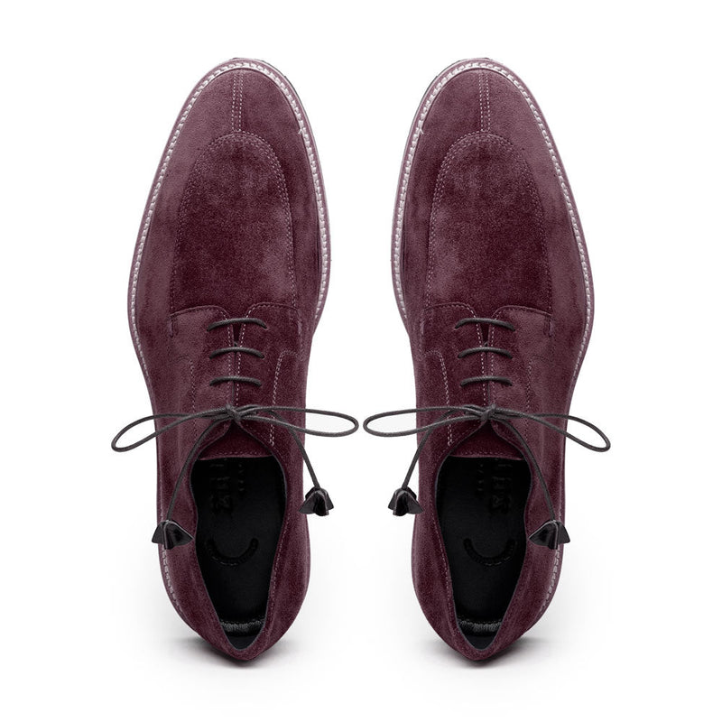 Zelli Campo Sueded Goatskin Blucher Lace-up Shoes in Bordeaux