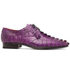 Marco Di Milano Cancun Purple Caiman Crocodile Derby – Genuine Exotic Leather Men’s Dress Shoe