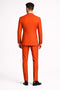 Mens Slim Fit Orange Pinstripe Canyon Clay Double Breasted Suit – Modern Designer Formal Suit