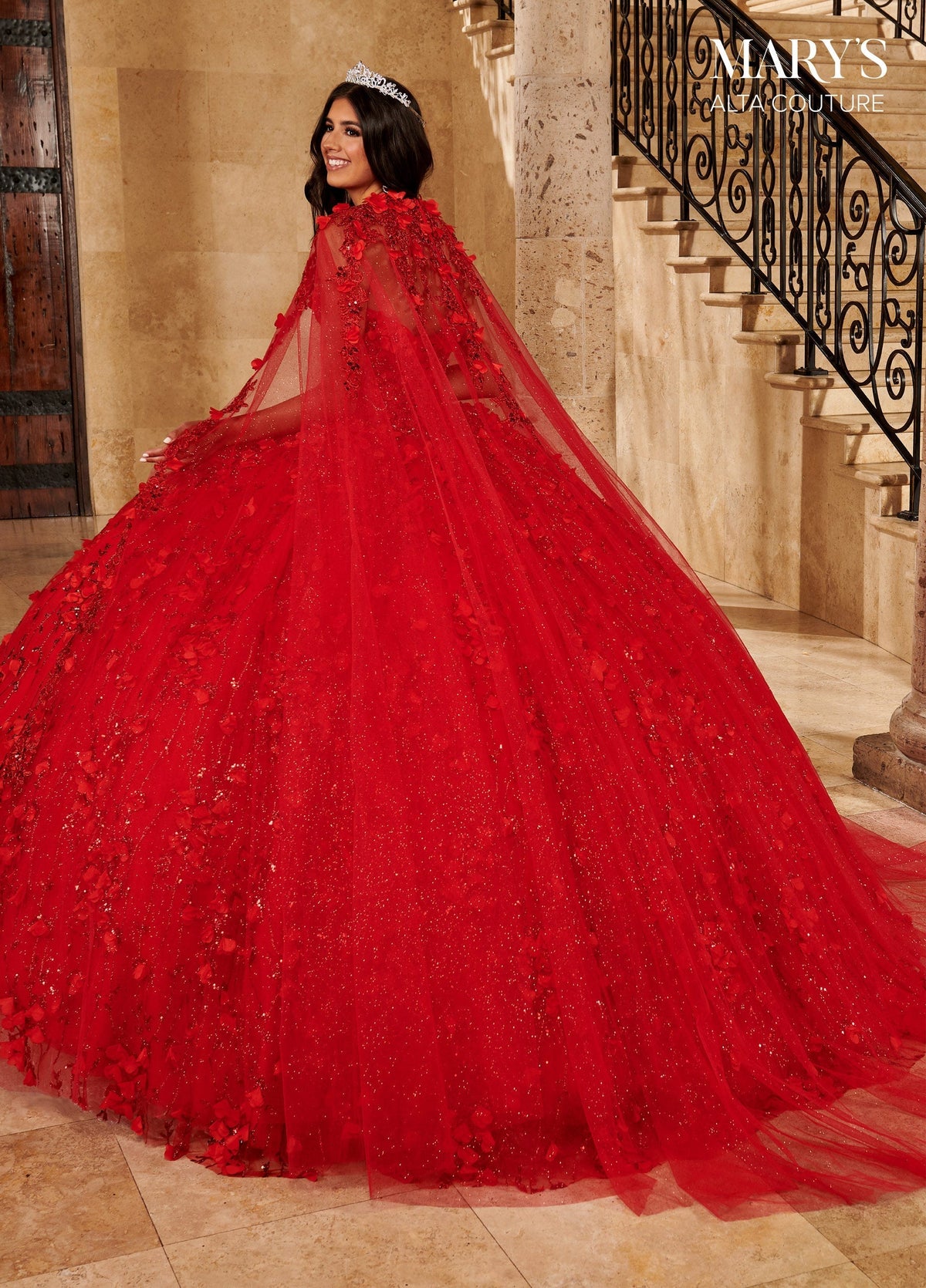 Alta Couture MQ3075 Cape Quinceanera Dress