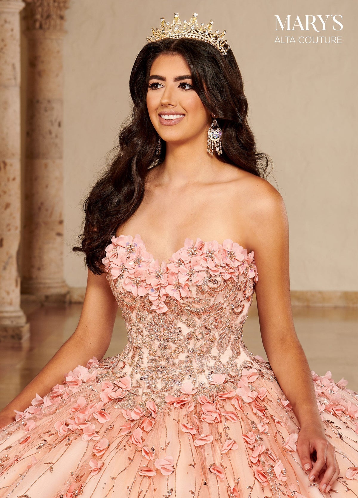 Alta Couture MQ3075 Cape Quinceanera Dress