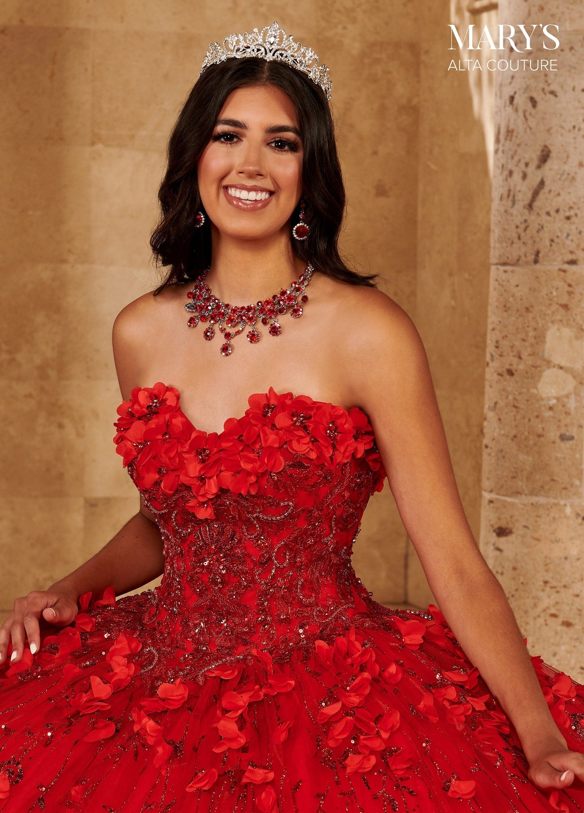 Alta Couture MQ3075 Cape Quinceanera Dress