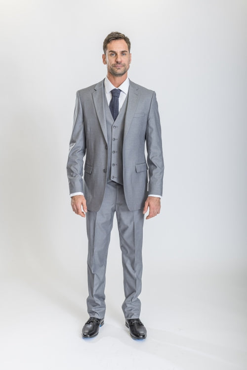 Caravelli Suit - Designer Caravelli Jacket and Pants in Color Solid Light Grey
