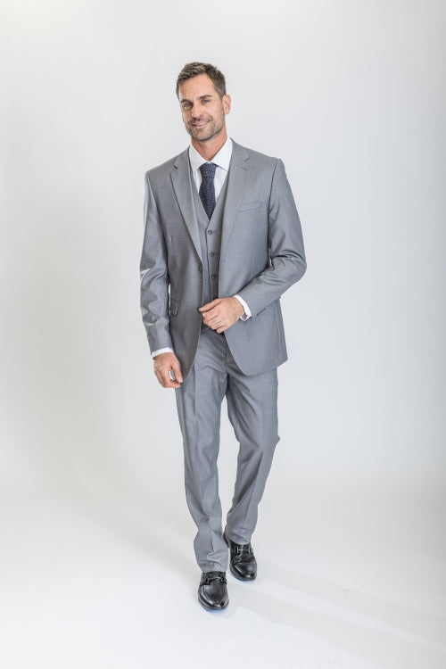 Caravelli Suit - Designer Caravelli Jacket and Pants in Color Solid Light Grey