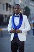 White and Royal Blue Tuxedo - Blue Prom Suit - Blue Wedding Two Toned  Suit