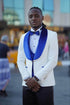 White and Royal Blue Tuxedo - Blue Prom Suit - Blue Wedding Two Toned  Suit