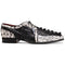 Marco_Di_Milano Caribe Black Leather Oxford "Newspaper" Print