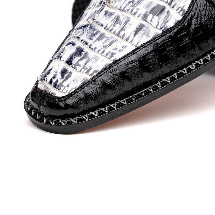 Marco Di Milano Caribe Newspaper Black Leather Dress Shoe