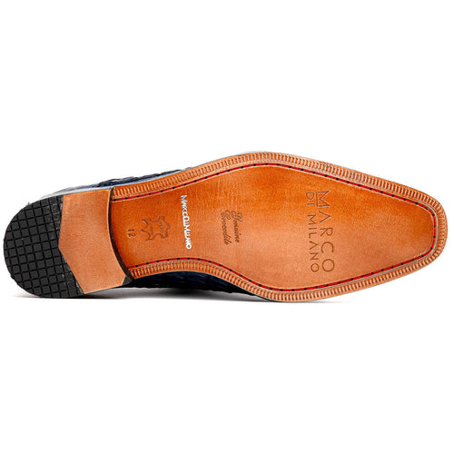 Marco Di Milano Caribe Dark Black/Newspaper Caiman Crocodile Derby