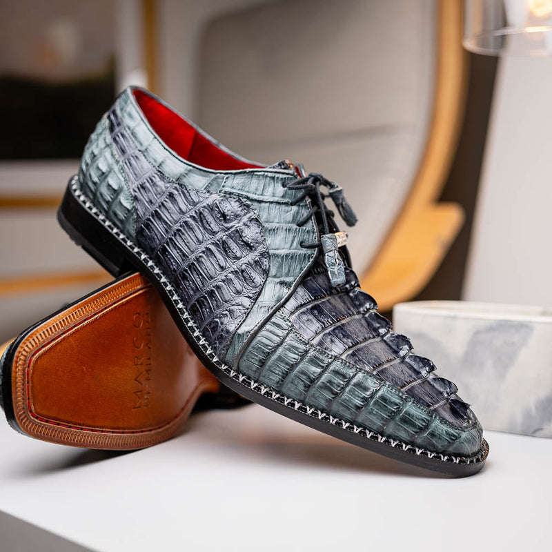Marco Di Milano Caribe - Dark Gray Leather Dress Shoes