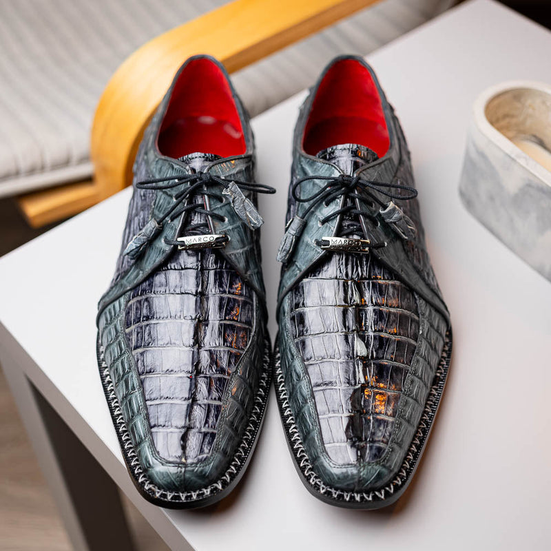 Marco Di Milano Caribe - Dark Gray Leather Dress Shoes