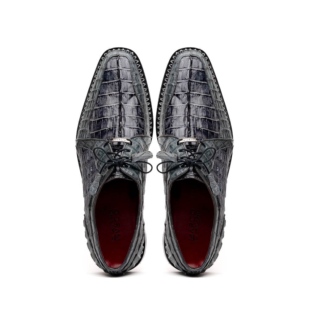 Marco Di Milano Caribe Dark Grey Caiman Crocodile Derby