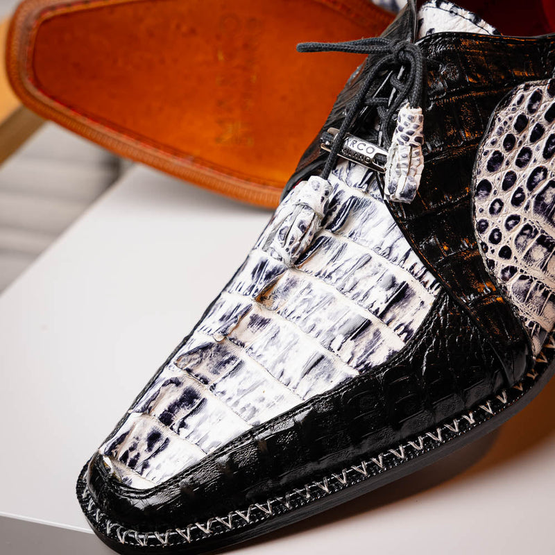 Marco Di Milano Caribe Newspaper Black Leather Dress Shoe