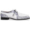 Marco_Di_Milano Caribe White Leather Sneakers - "Newspaper" Accent