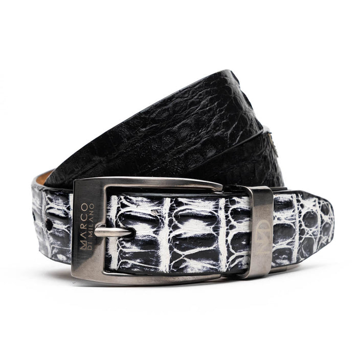 Marco_Di_Milano Caribe Belt Newspaper - Black Leather Loafer