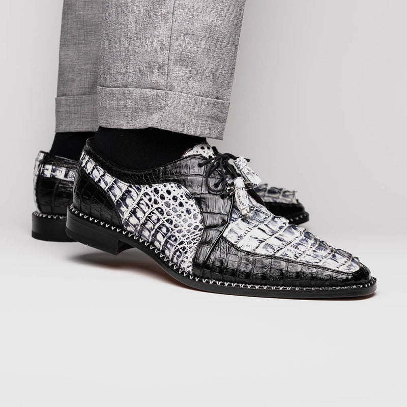 Marco Di Milano Caribe Newspaper Black Leather Dress Shoe