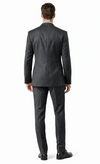 Carlo Lusso Charcoal Two-button Slim Fit Poly Blend Suit