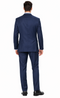 Carlo Lusso French Blue suit by Albertonardoni. Tailored fit, structured silhouette in solid French blue. Two-button closure, notched lapels, vented back. Straight-leg pants, button-detailed cuffs.
