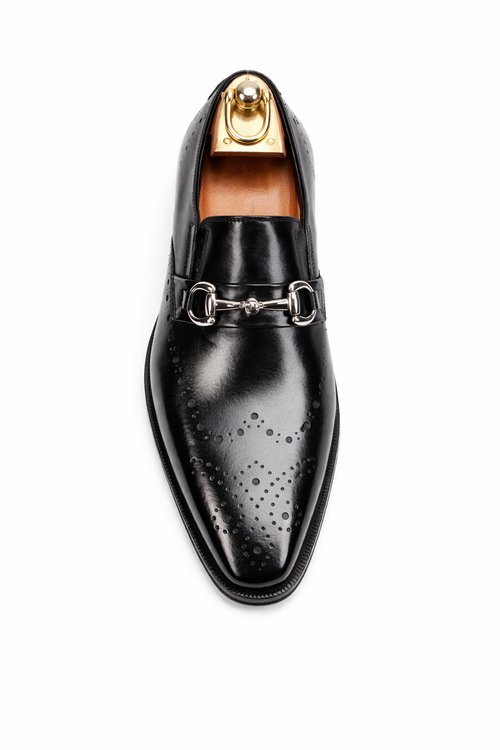 Mens Wholecut Two Tone Leather Wingtip Loafer Dress Shoes in Blue & Tan