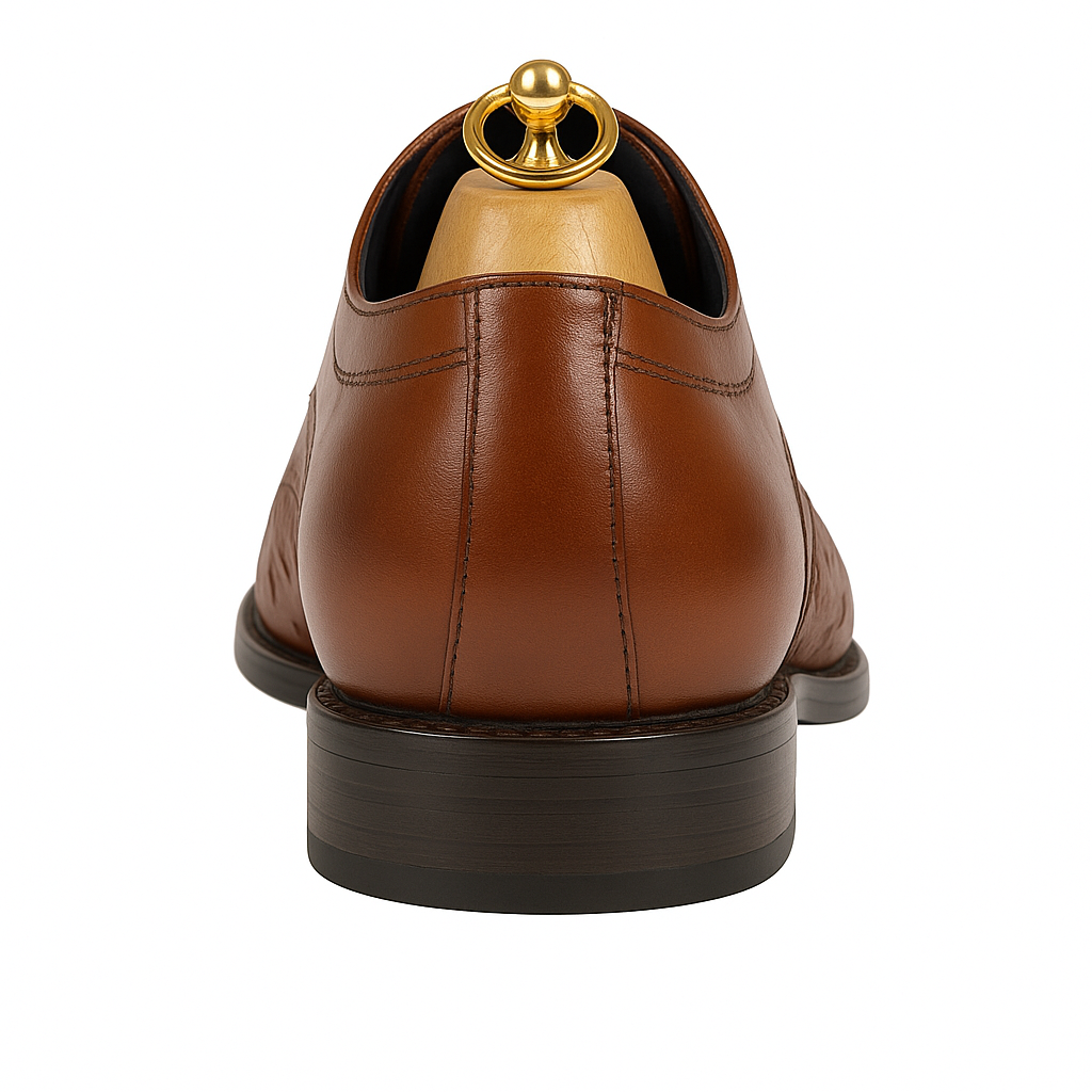 Mens Carrucci Ostrich Embossed Leather Wingtip Dress Shoe in Oxblood