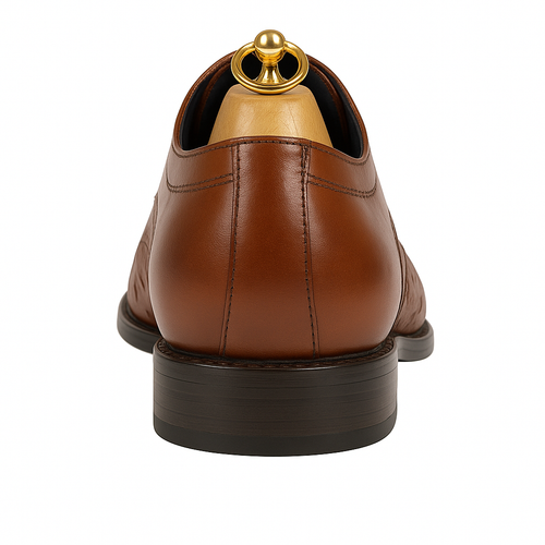 Mens Carrucci Ostrich Embossed Leather Wingtip Dress Shoe in Oxblood