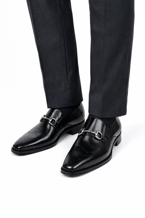 Mens Wholecut Two Tone Leather Wingtip Loafer Dress Shoes in Blue & Tan