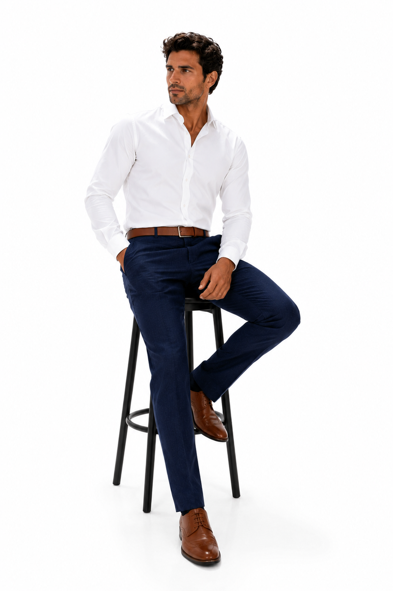 Casual Linen Suit Pants for Men – Breathable Beach Wedding Summer Trousers